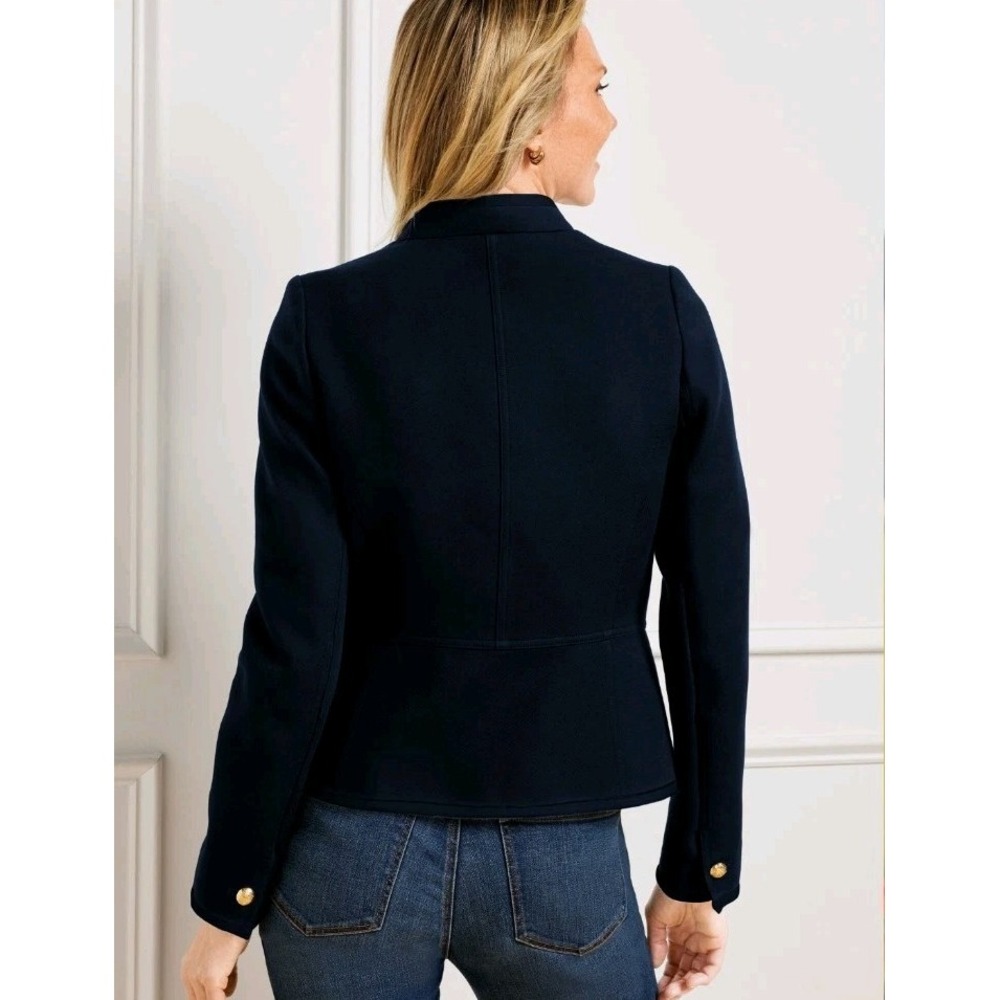 Talbots Navy Blue Military Jacket Gold Buttons Size 8 - Picture 2 of 9